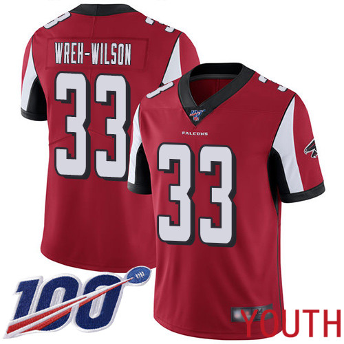 Atlanta Falcons Limited Red Youth Blidi Wreh-Wilson Home Jersey NFL Football #33 100th Season Vapor Untouchable->youth nfl jersey->Youth Jersey